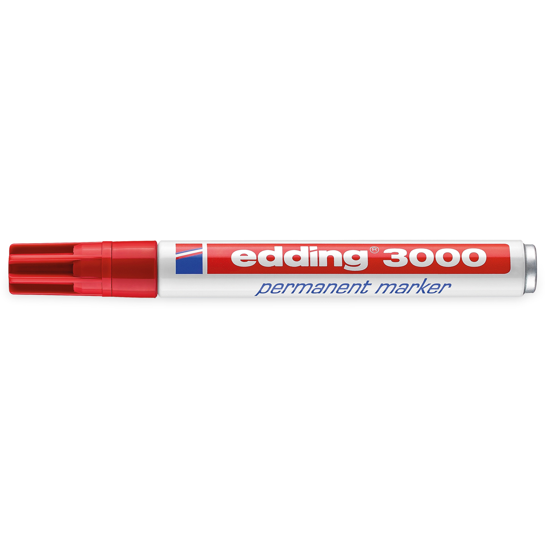 Roter Edding 3000 Permanentmarker auf weißem Hintergrund.