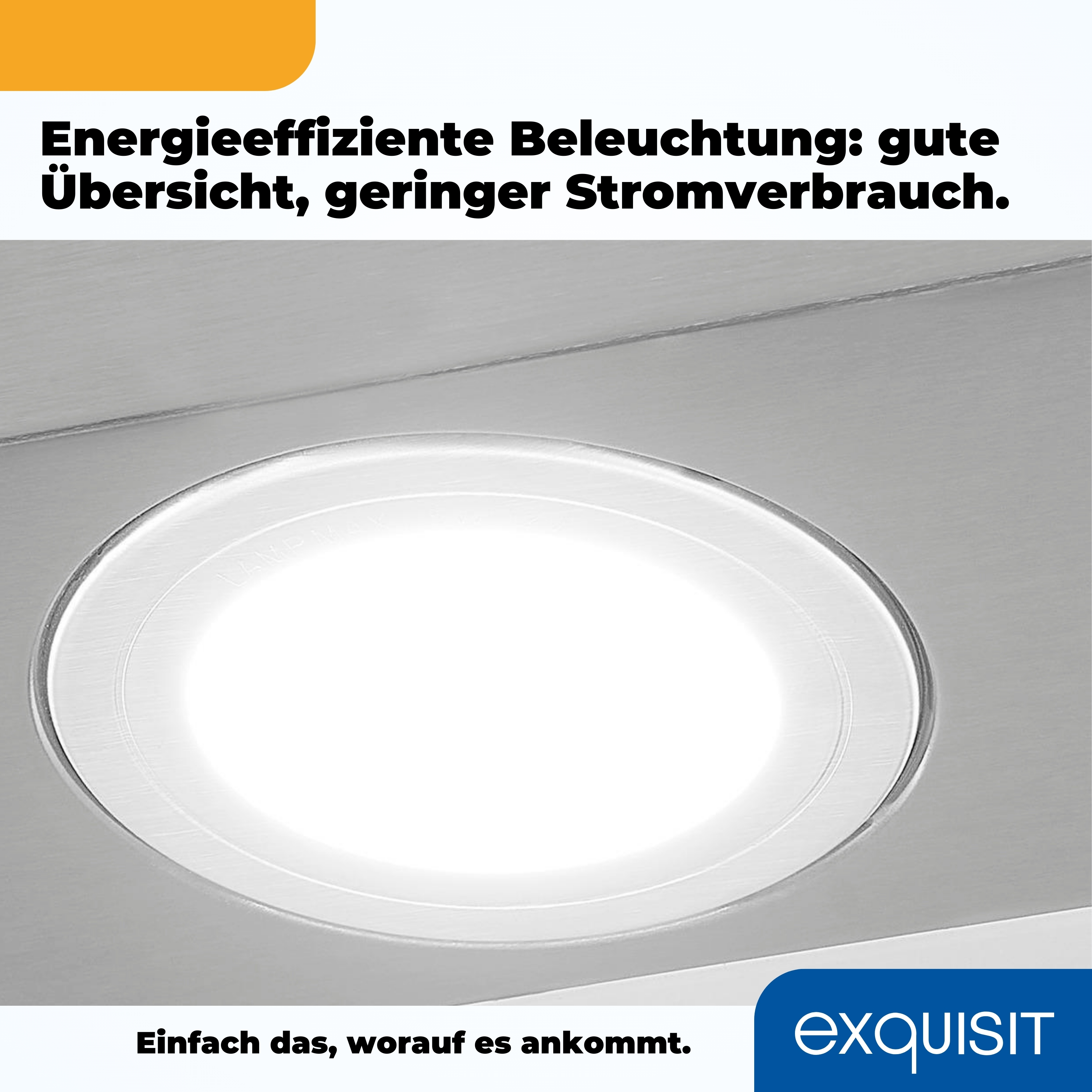 Kreisförmige LED-Leuchte, eingebettet in eine Oberfläche. Das Licht ist hellweiß.
