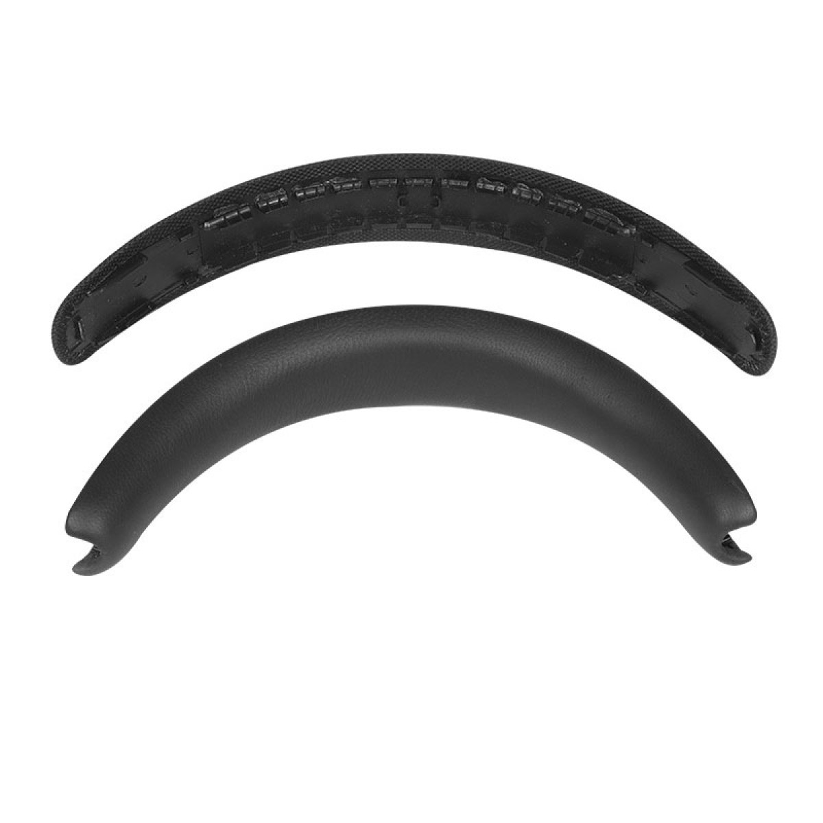 Dwa czarne, zakrzywione podłokietniki. Jeden jest otwarty, aby odsłonić wnętrze.