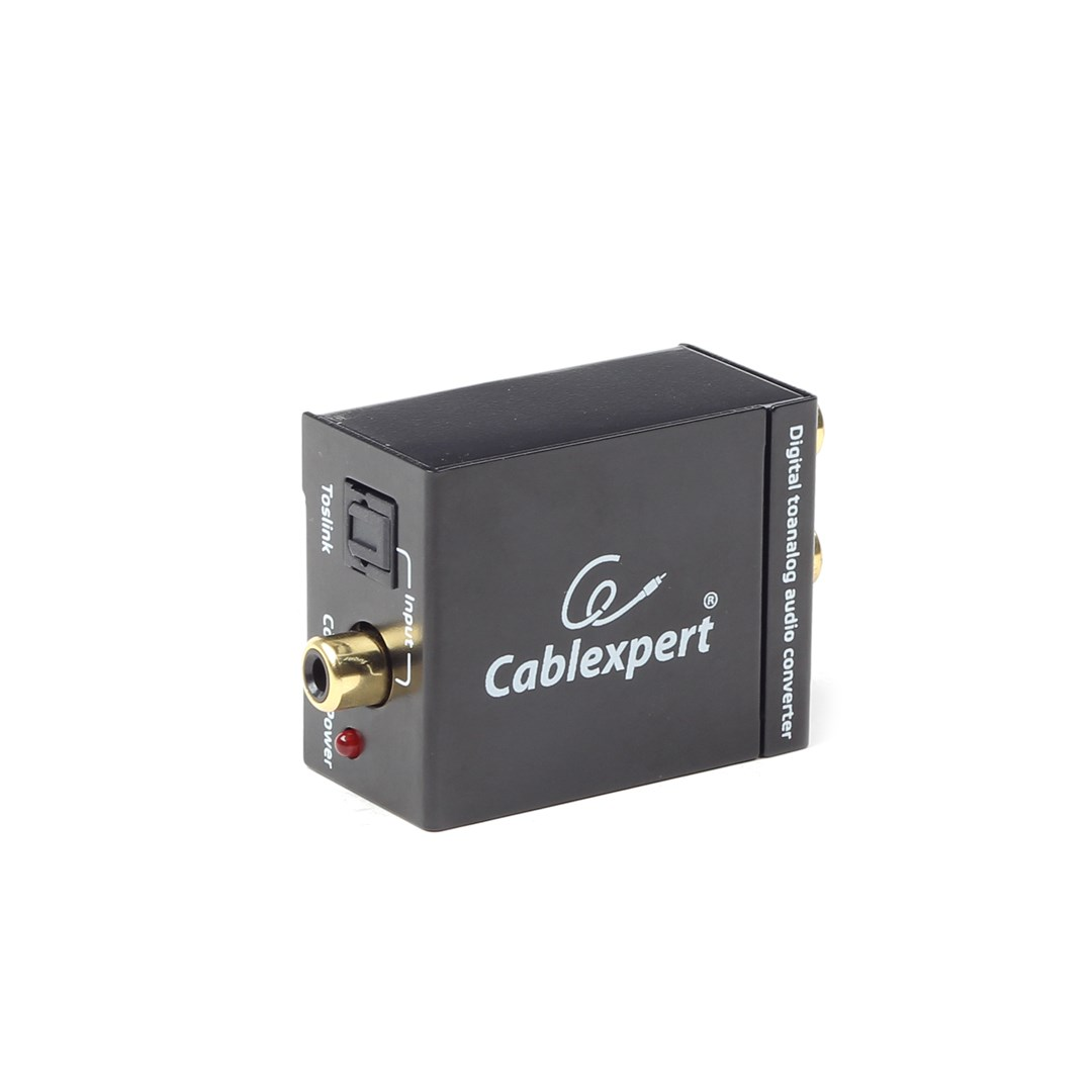 Convertidor de audio digital a analógico Cablexpert negro, con Toslink y RCA.
