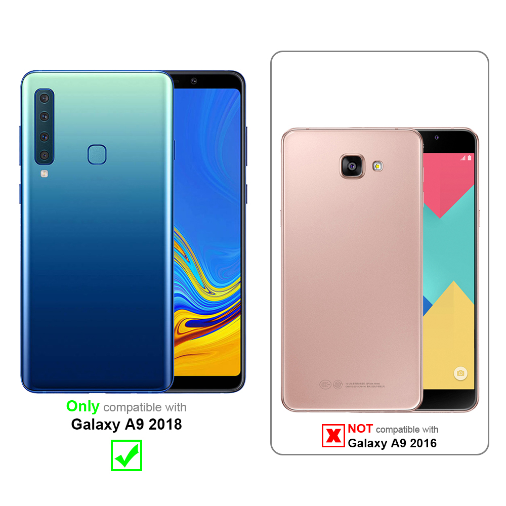 Due telefoni, uno blu e uno rosa, con etichette che indicano la compatibilità.