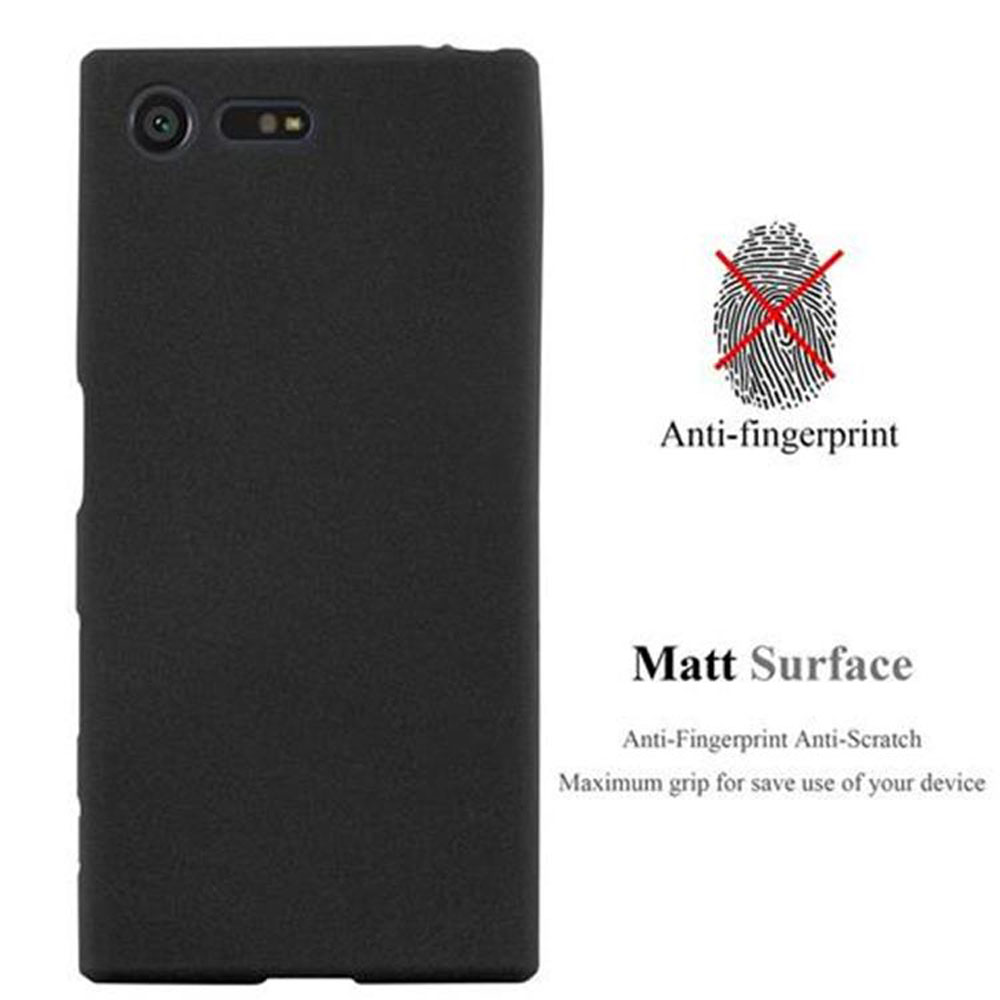 Telefono nero, simbolo dell'impronta digitale con X e il testo: 'Matt Surface'.