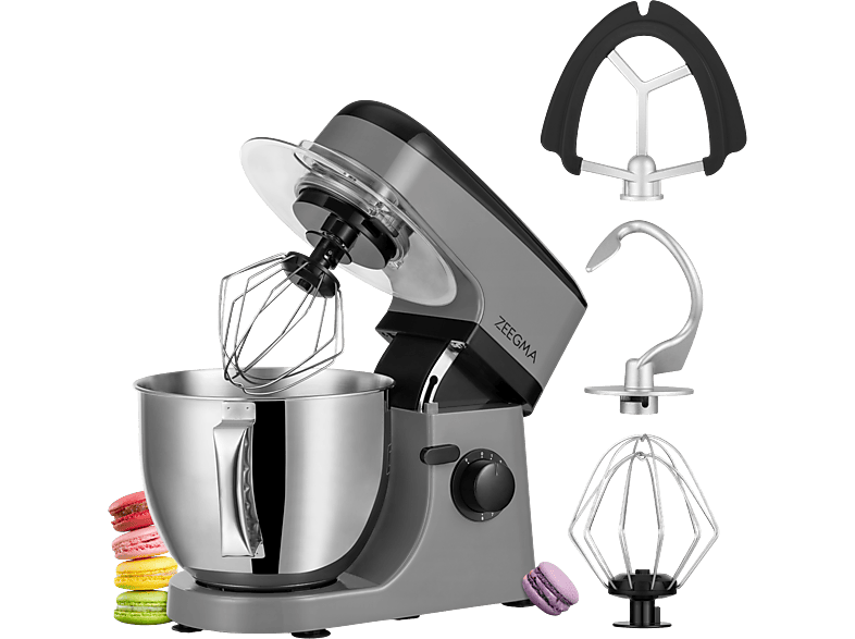 ZEEGMA Planeet Mix Küchenmaschinen Grau (Rührschüsselkapazität: 5 l, 1800 Watt)