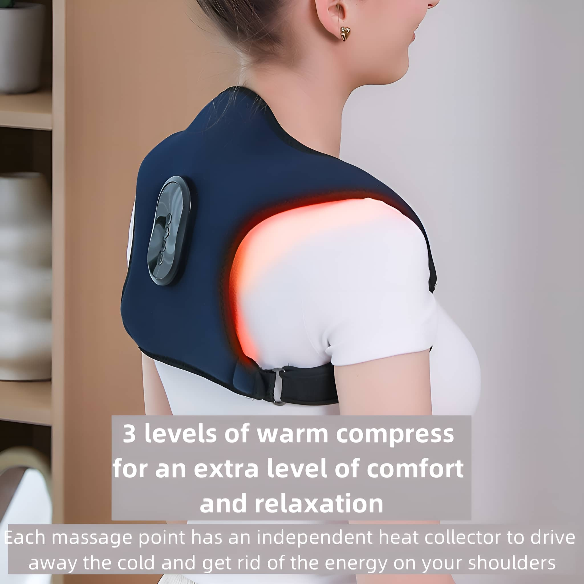 massagegerät shiatsu nacken rücken elektrische massage vibration wärmefunktion Axion Shiatsu-Massagekissen mit Wärmefunktion, Massagegerät für Rücken und  Nacken, 2-tlg., ideales Weihnachtsgeschenk main image 1