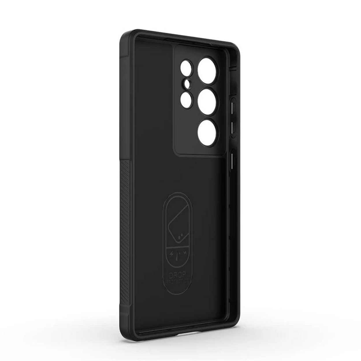 Coque de téléphone noire. Découpes pour caméras et boutons, couleur noire.
