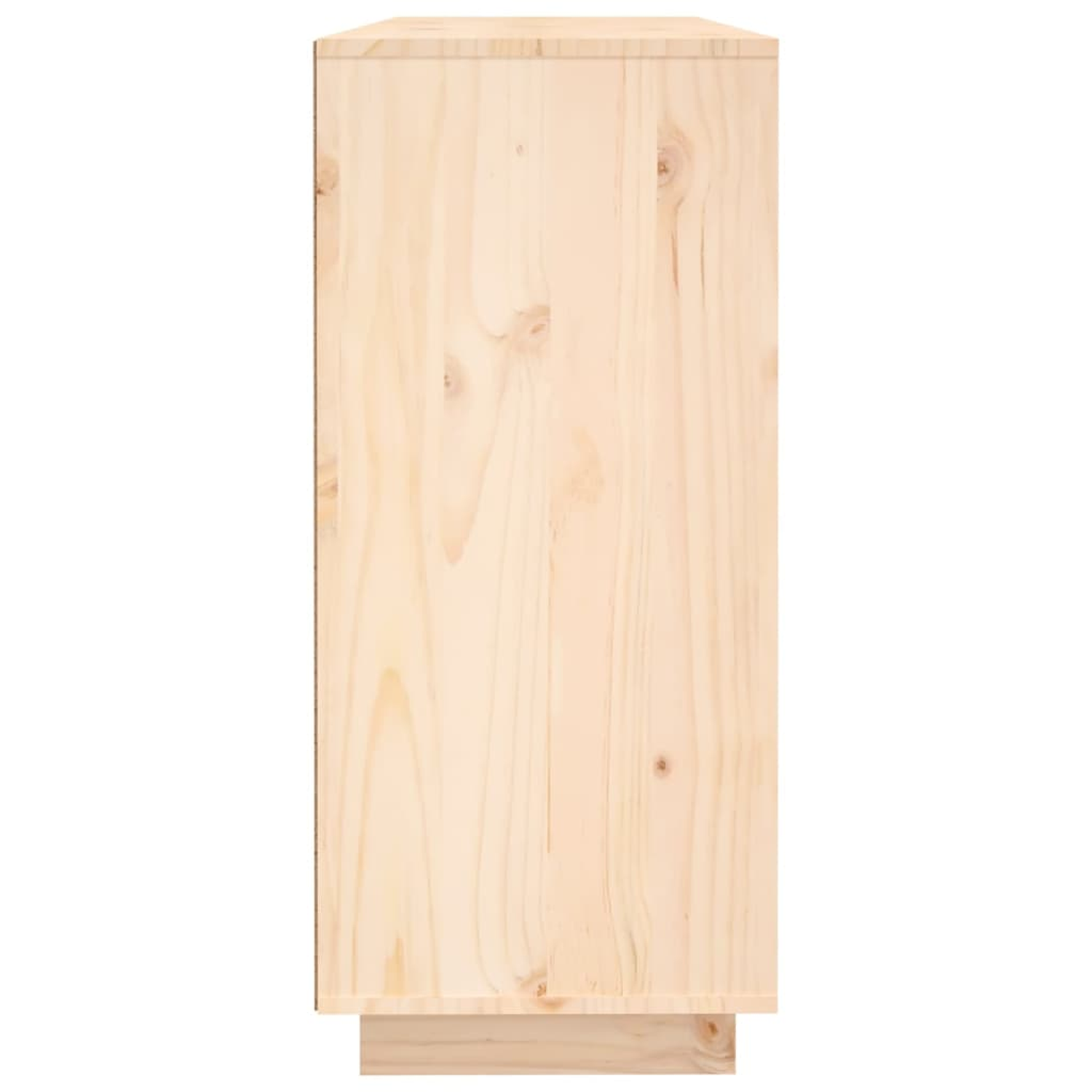 Ein hoher, hellfarbiger Holzschrank mit schlichtem rechteckigem Design.