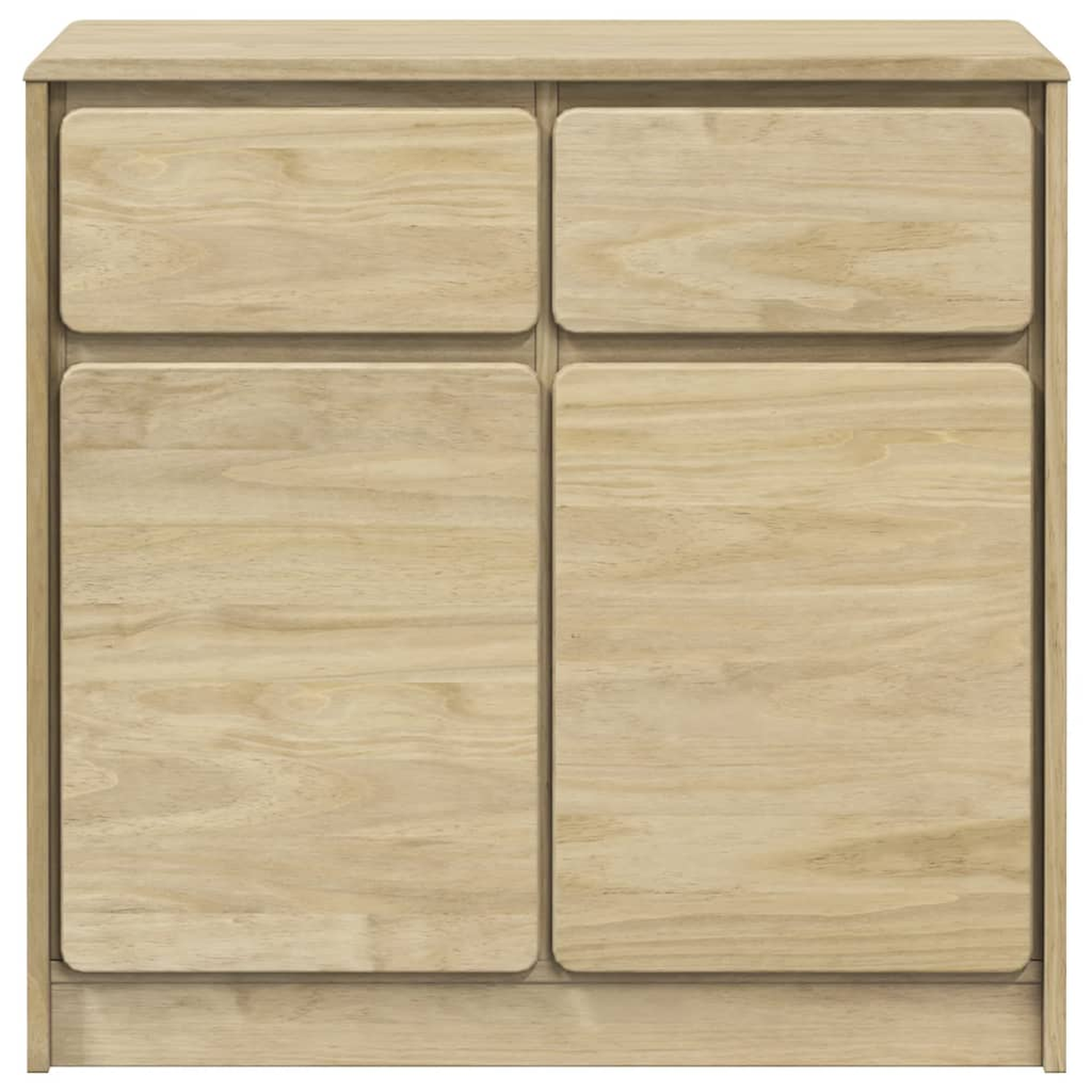Ein Holzschrank mit zwei Türen. Die Türen haben eingelassene Paneele.