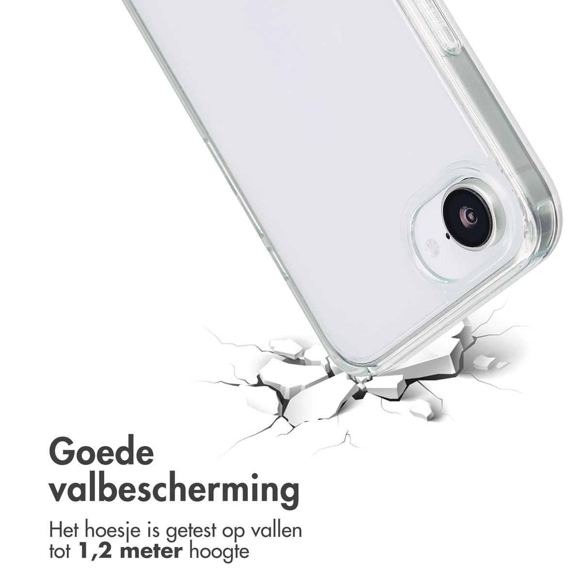 Handyhülle mit Telefon, rissige Oberfläche.