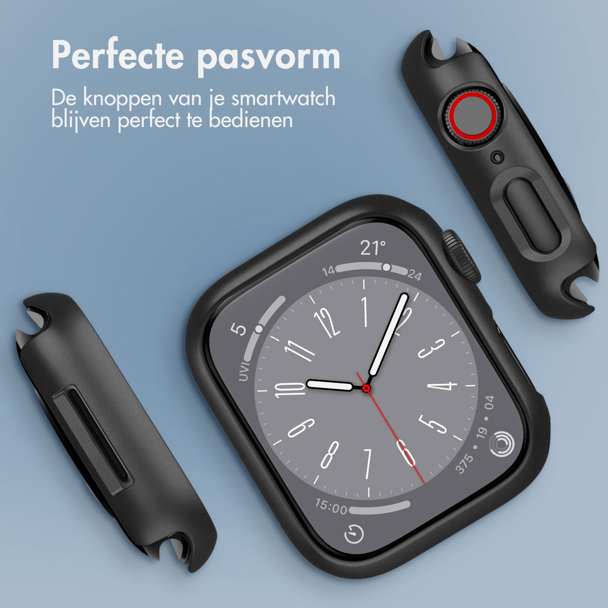 Black Apple Watch with black case and parts.