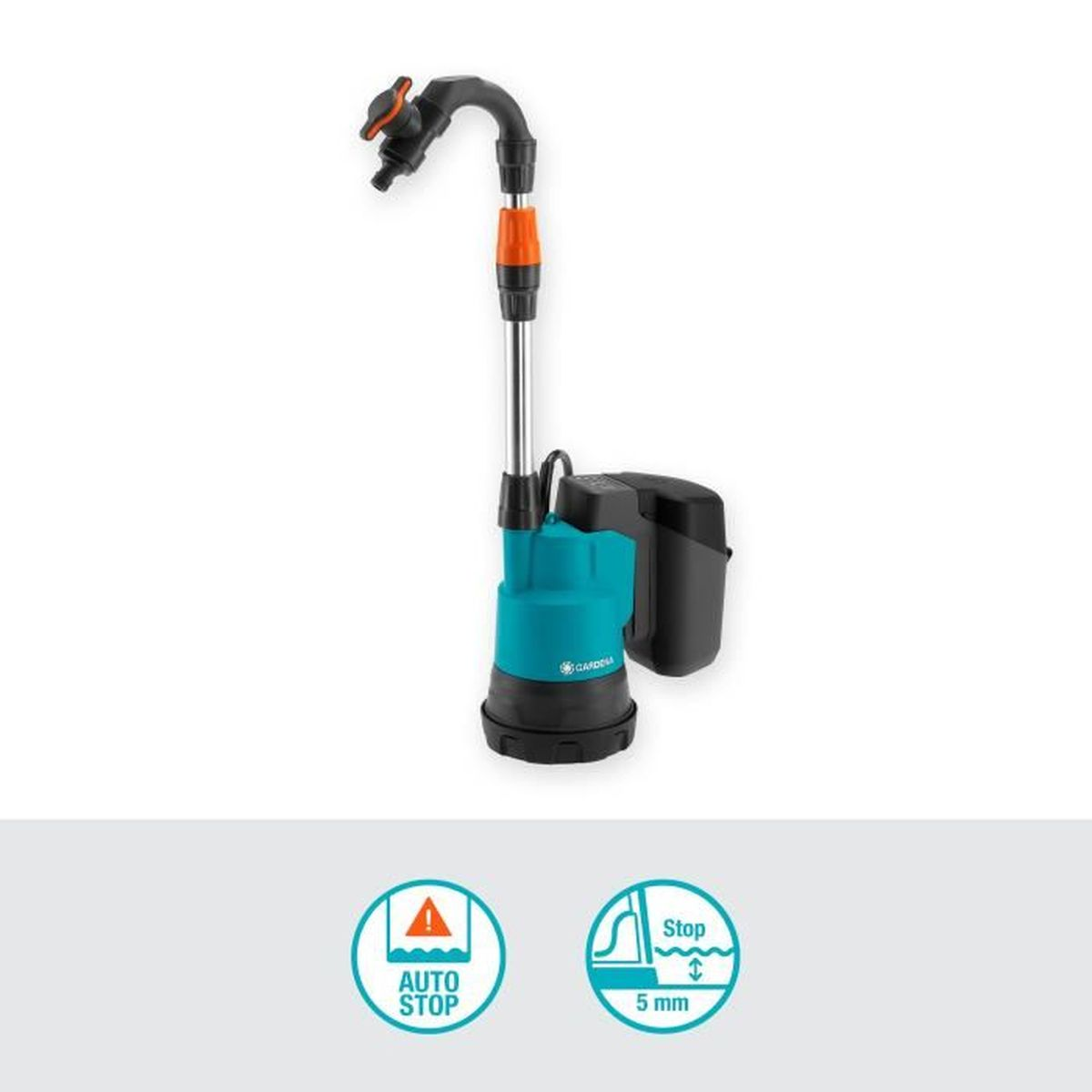 GARDENA - Akumulátorové Ponorné čerpadlo Pro čistou Vodu 2000/2 18V P4A Sada 14600 20