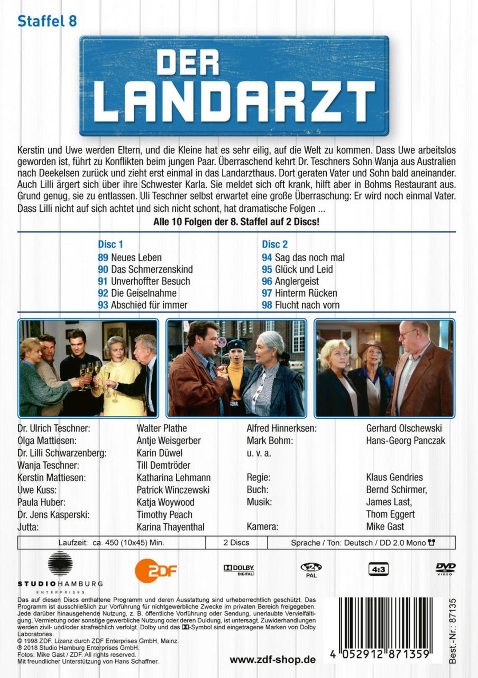 DVD-Cover. Titel: Der Landarzt. Schauspieler sind aufgelistet. Text auf Deutsch. Zwei Discs.