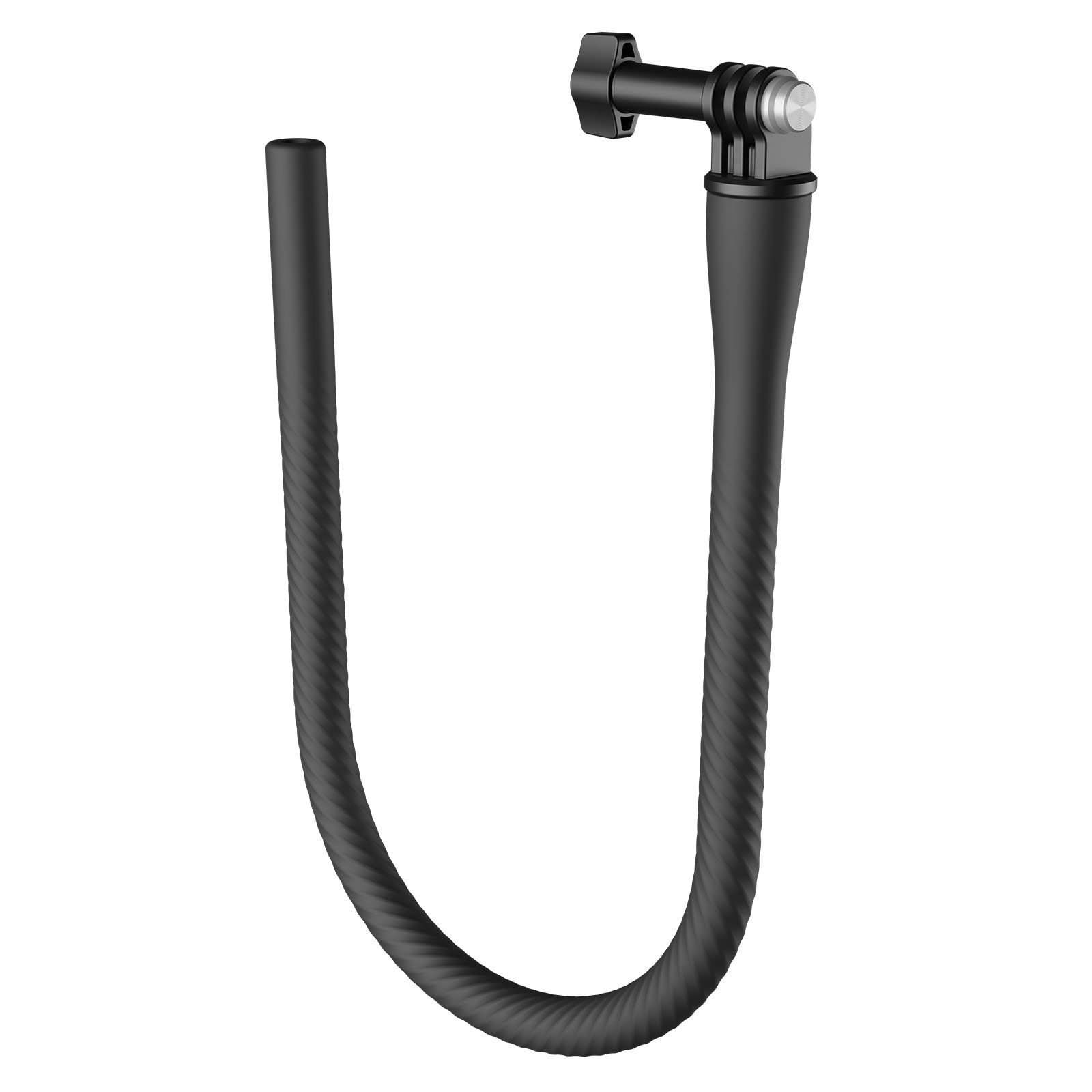 Support de caméra noir pliable avec bras flexible et tête de connexion.