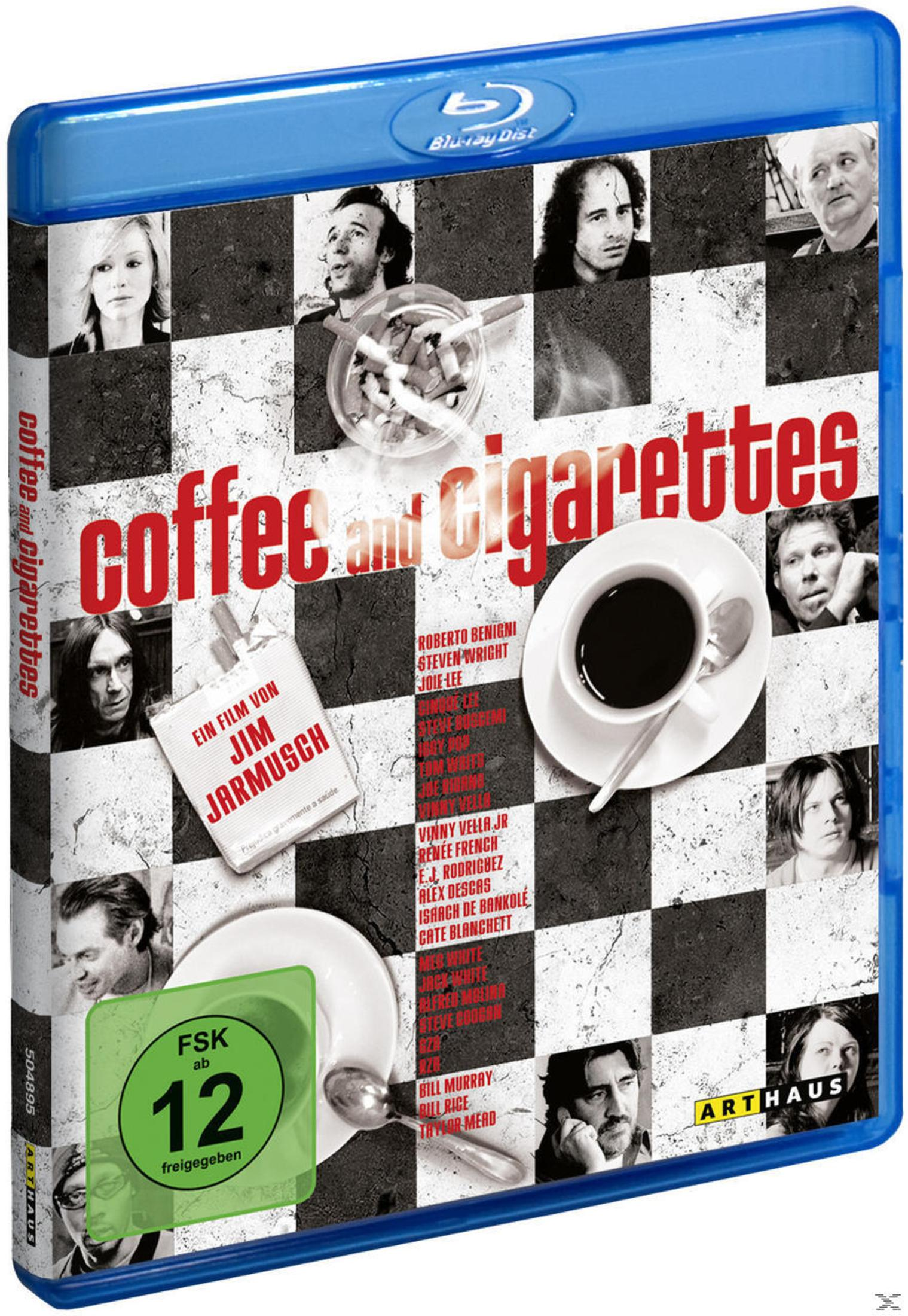 Couverture Blu-ray 'Coffee and Cigarettes' avec portraits et titre. Comprend le label FSK.