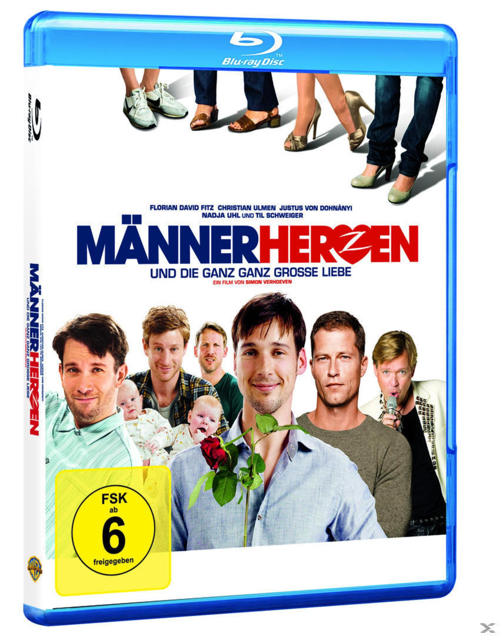 Filmcover: Männerherzen mit Schauspielern und Babys, FSK 6 Siegel.