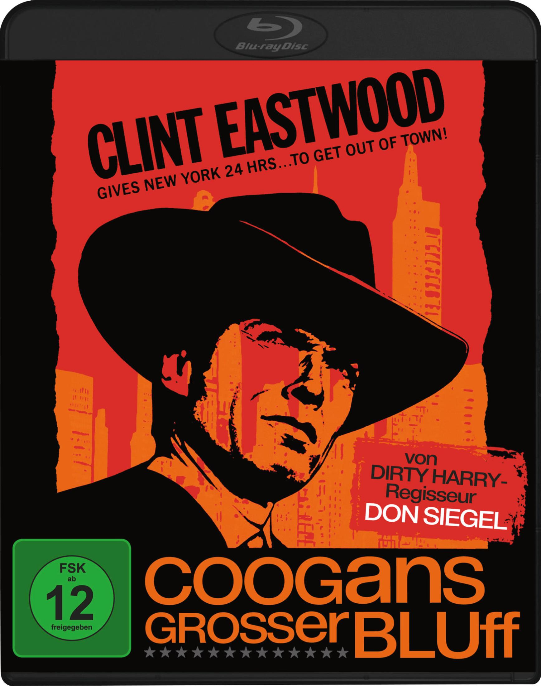 Affiche du film "L'inspecteur ne renonce jamais" avec Clint Eastwood en cow-boy devant New York.