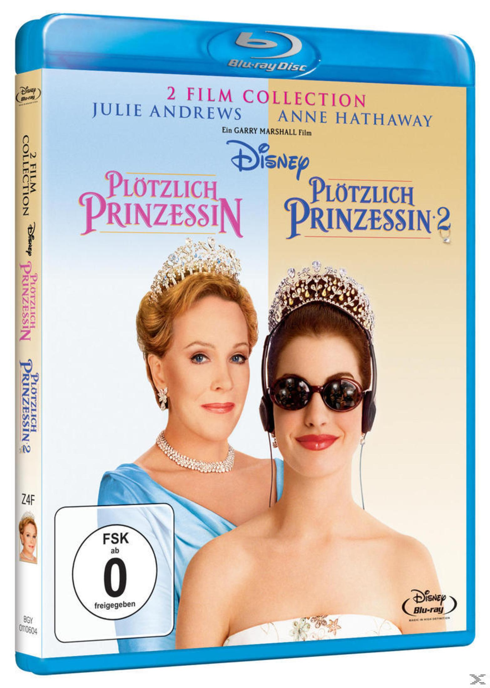 "Plötzlich Prinzessin" Blu-ray-Cover mit Julie Andrews und Anne Hathaway mit Diademen.