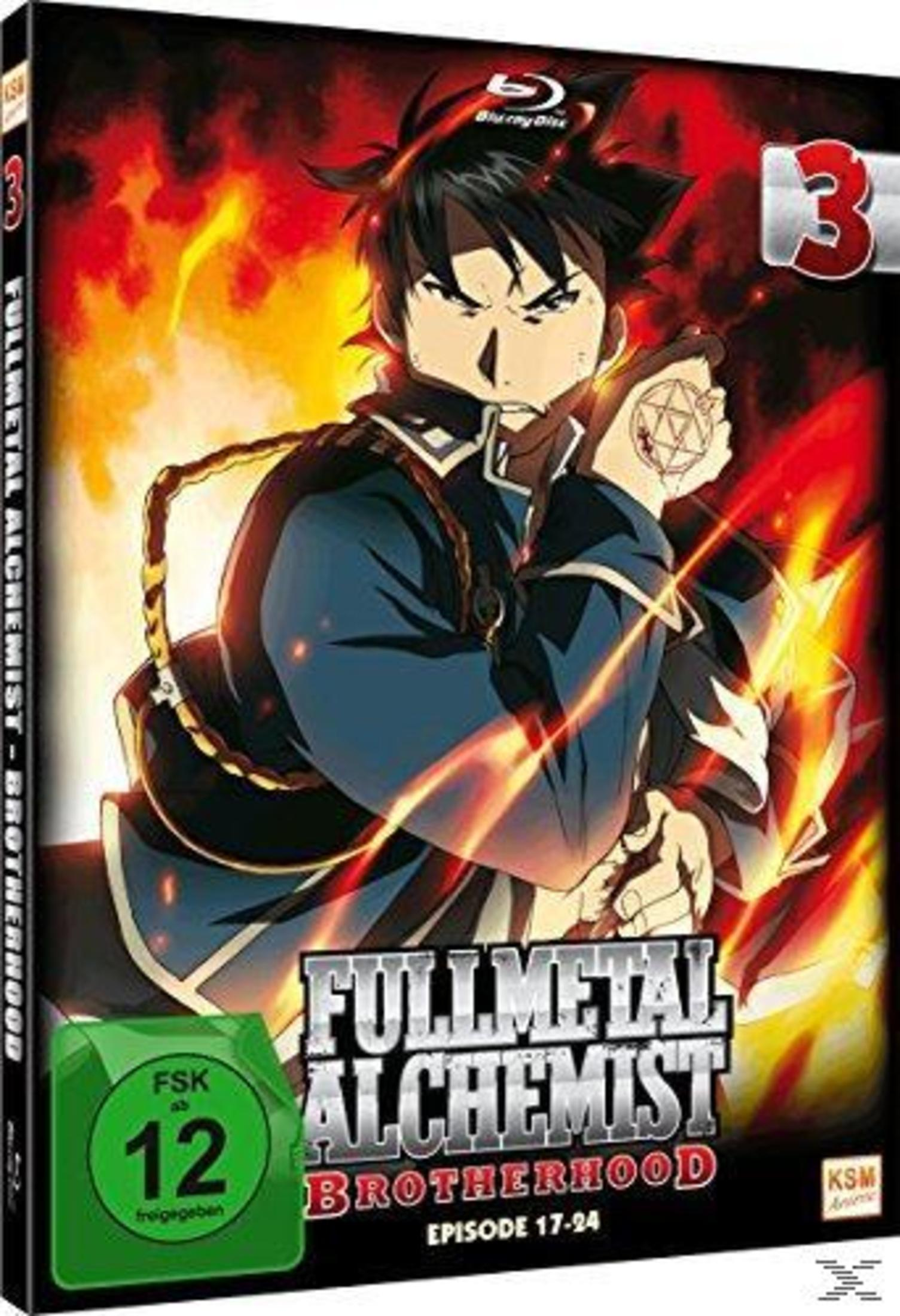 Couverture anime : Homme aux cheveux noirs, flammes, sceau FSK 12.