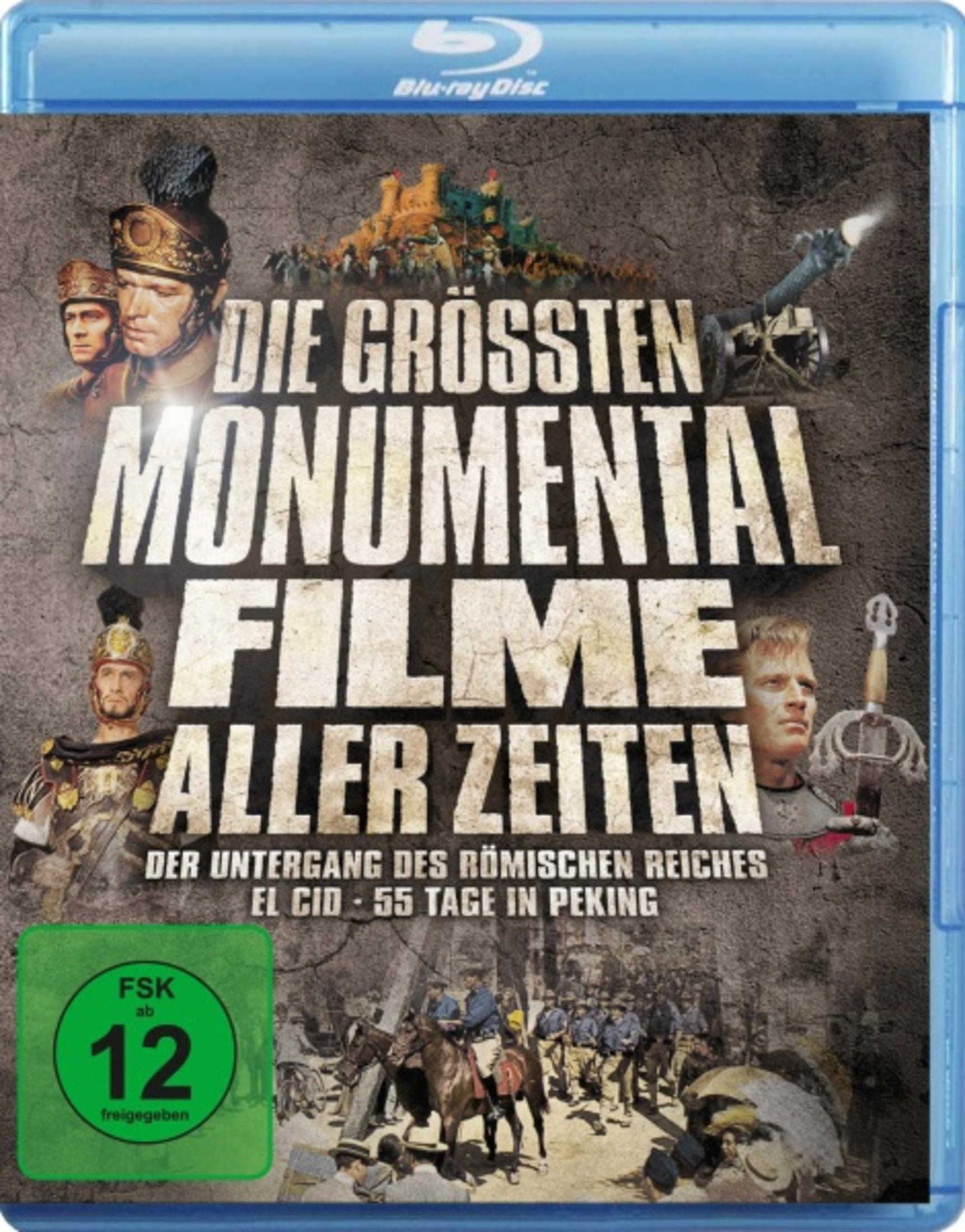 Couverture Blu-ray : Films épiques avec soldats romains, château, canon et classification FSK 12.
