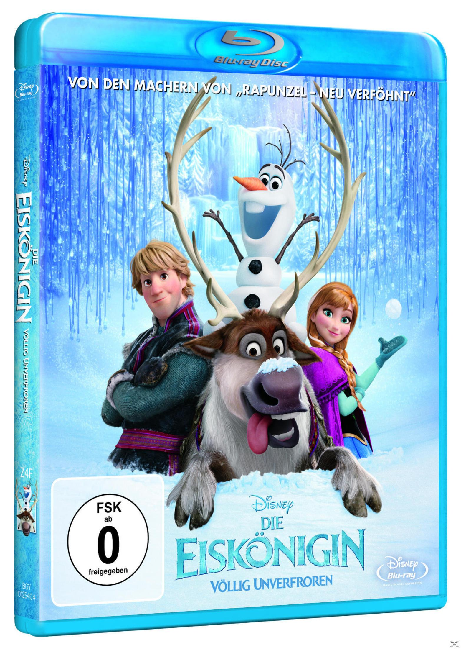 Frozen Blu-ray Cover mit Anna, Kristoff, Olaf und Sven in einer Schneeszene.