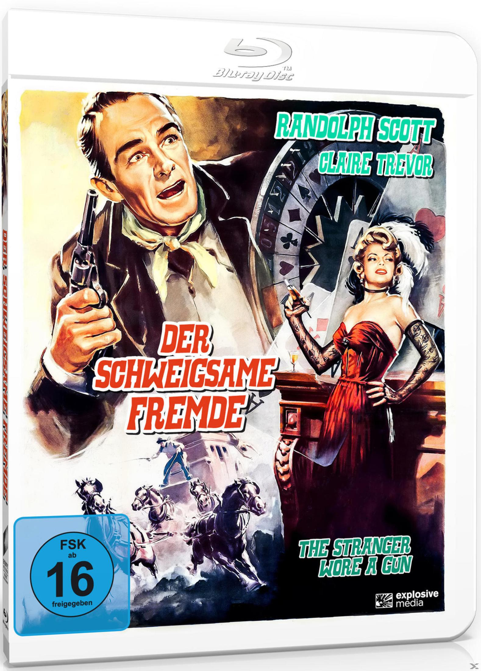 Une affiche de western avec Randolph Scott et Claire Trevor.