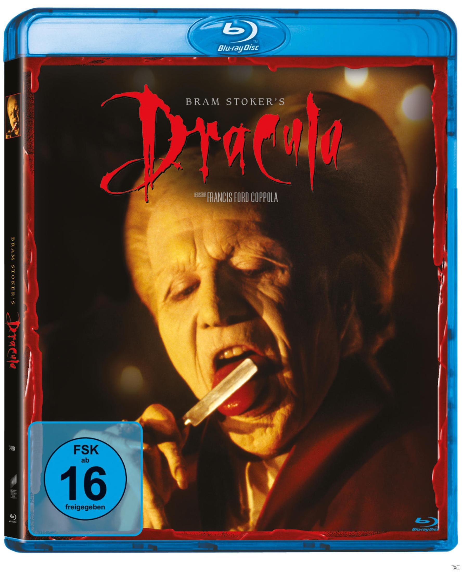 Couverture Blu-ray de Dracula de Bram Stoker, gros plan d'un visage.