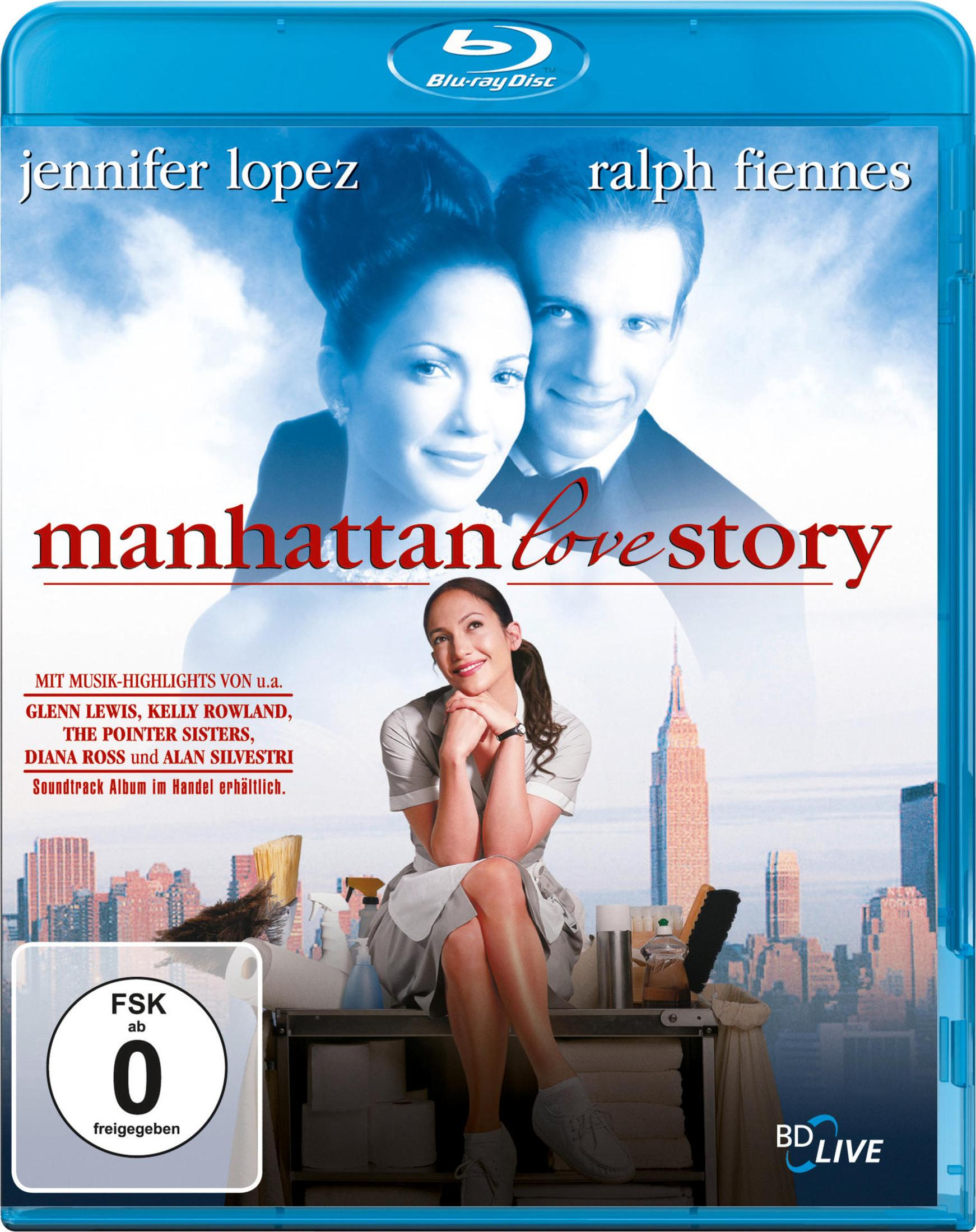 Couverture Blu-ray : Jennifer Lopez et Ralph Fiennes, femme de chambre avec paysage urbain.