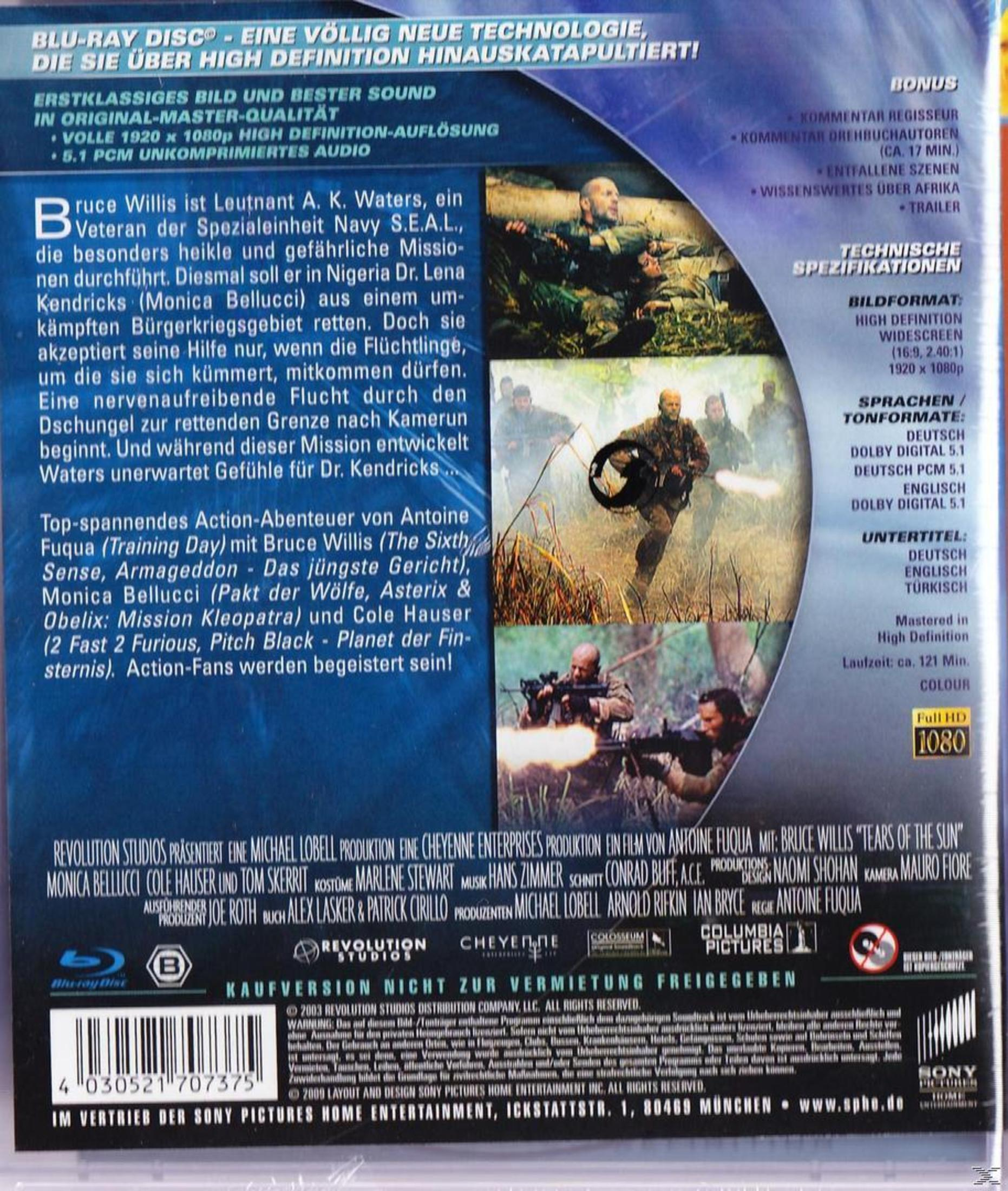 Boîtier Blu-ray montrant des scènes d'action et des informations sur le film.
