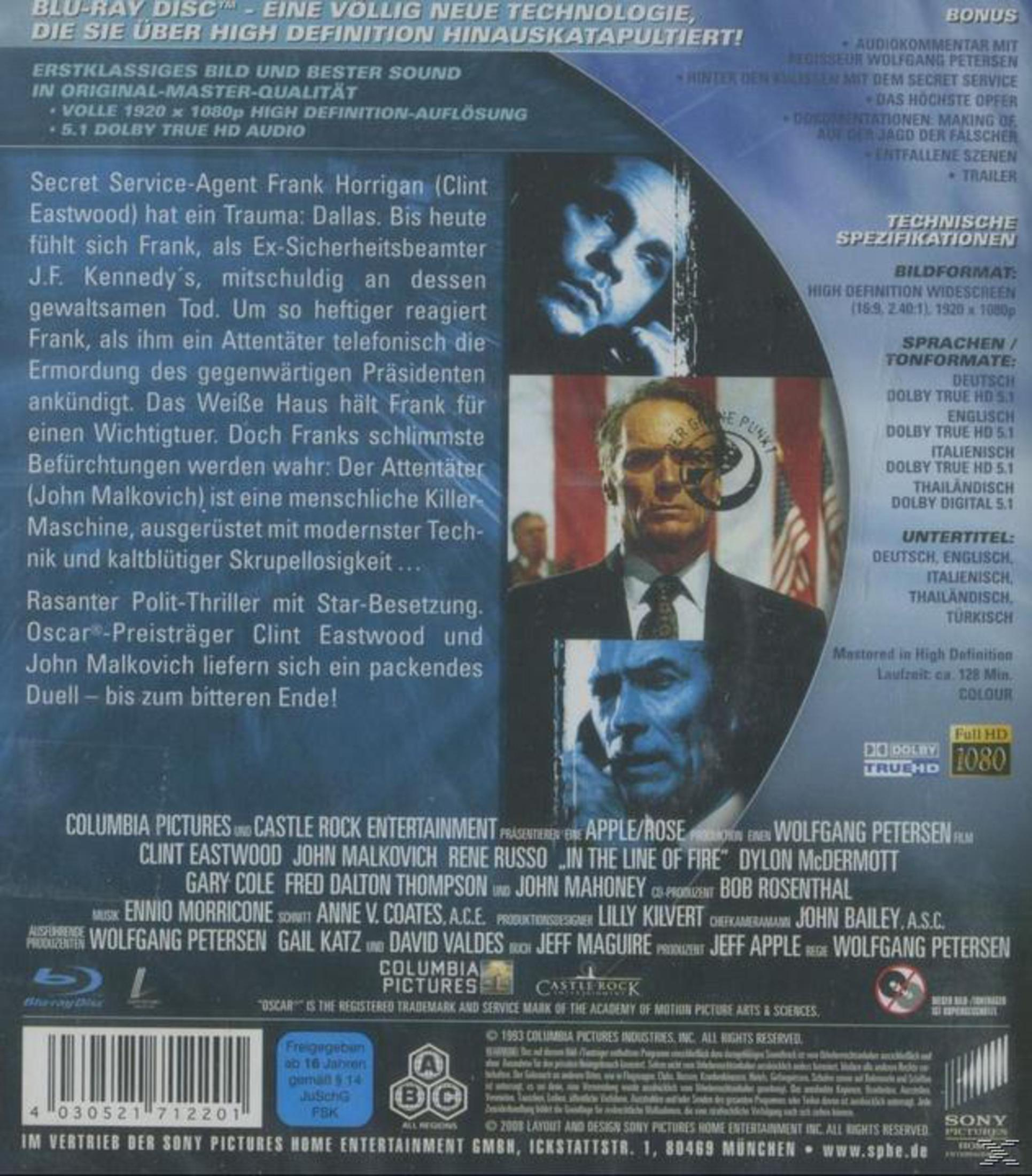 Clint Eastwood en agent des services secrets dans "Dans la Ligne de Feu" verso Blu-ray.