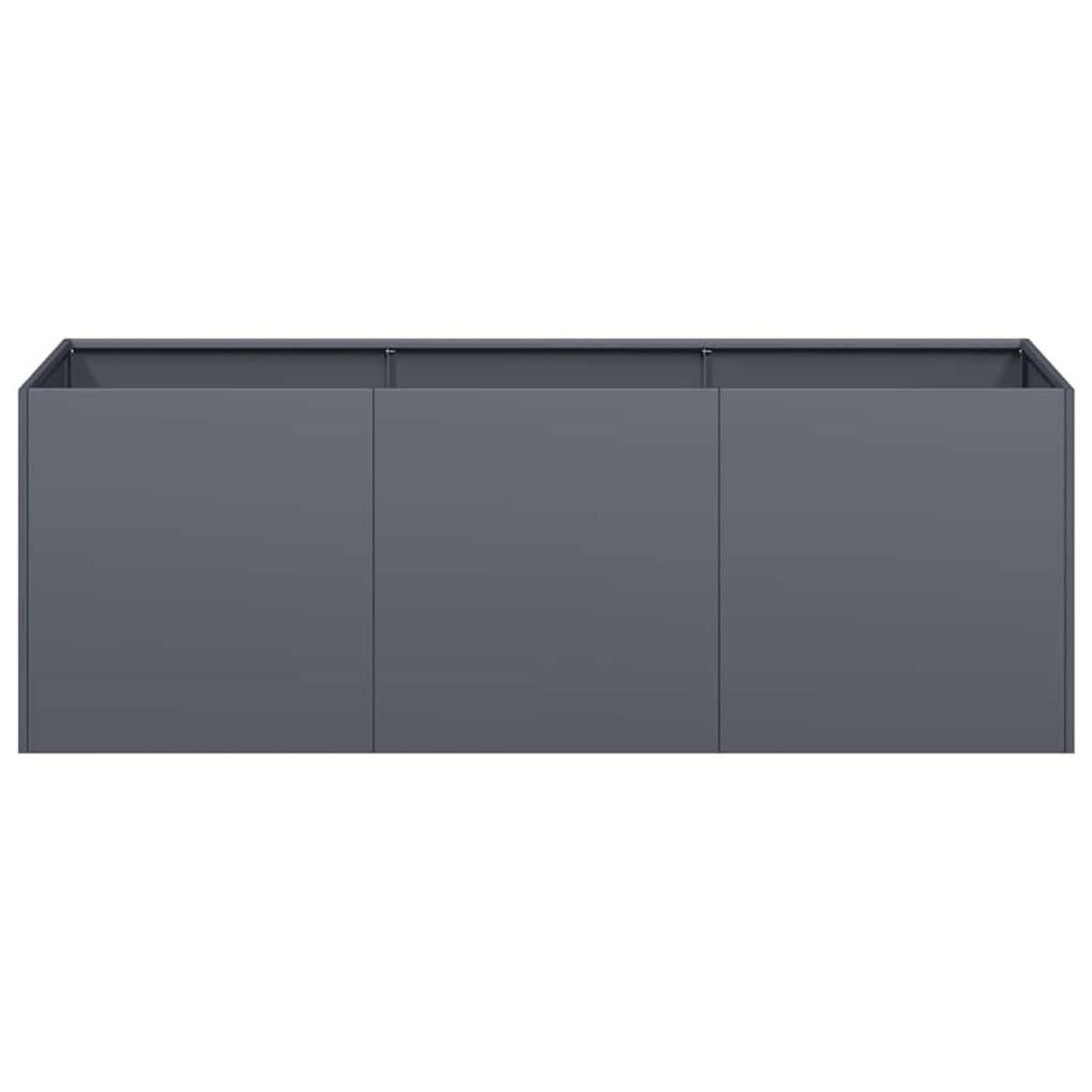 Mobile rettangolare grigio scuro. Tre ante. Design semplice e moderno.