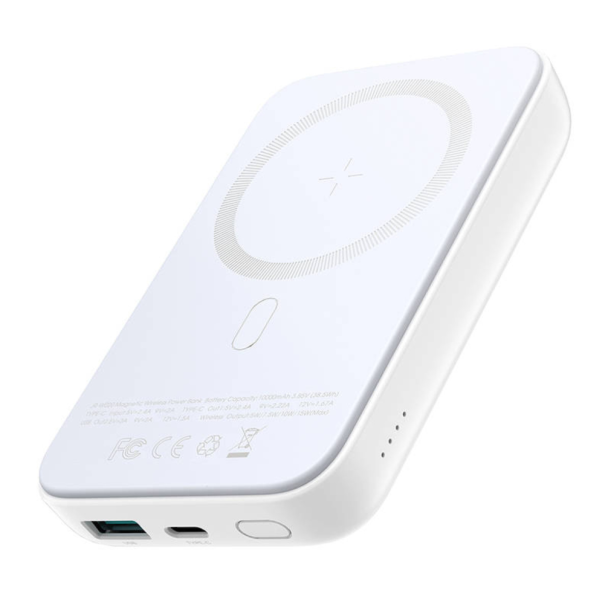 JOYROOM JR-W09 Power Bank Magnetico 2500mAh Con Cavo Tipo C Integrato - Caricatore Wireless Per Smartwatch E Dispositivi, Display LED - 2