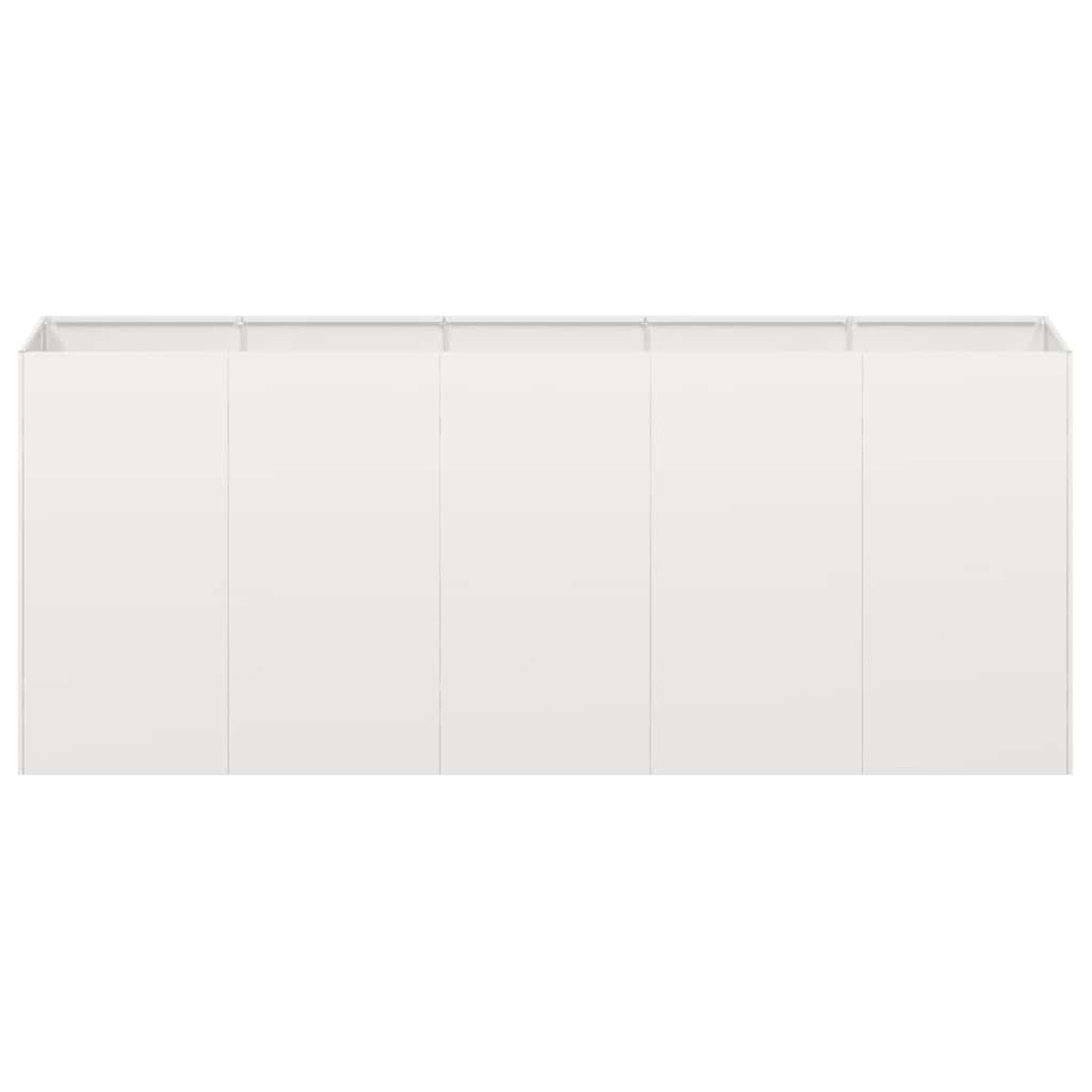 Pannello divisorio bianco, cinque sezioni, con sfondo bianco.