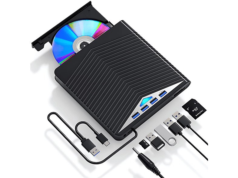 SUZAKUIN Externes Blu-ray-Laufwerk DVD-Brenner extern DVD-Brenner