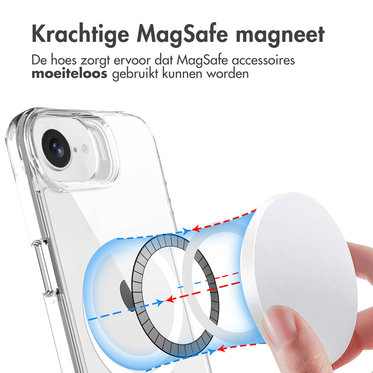 IMOSHION Rugged Air MagSafe case geschikt voor Apple iPhone 16e Phone case Transparent