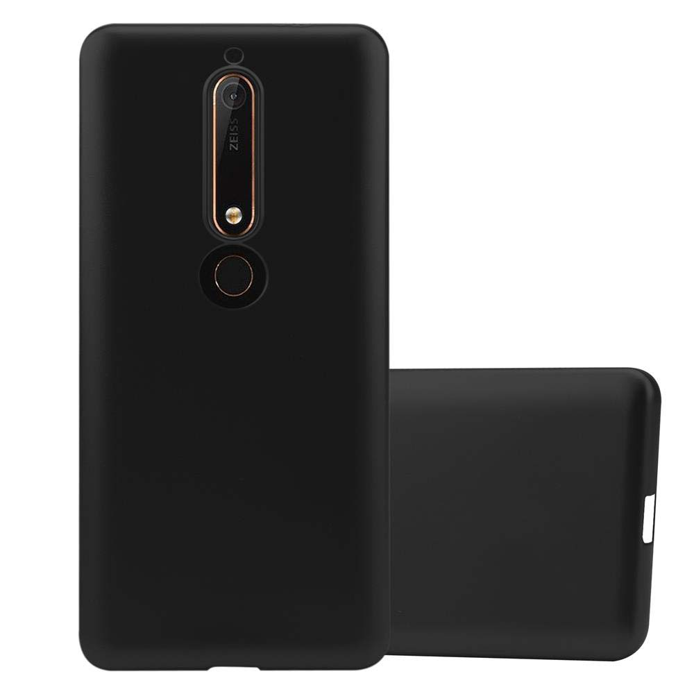 Custodia per telefono nera con ritaglio per fotocamera e un telefono.