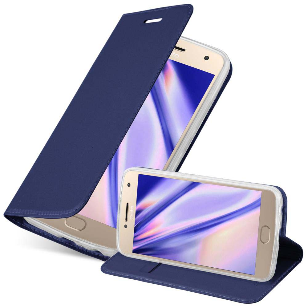 Dos teléfonos con una funda azul.