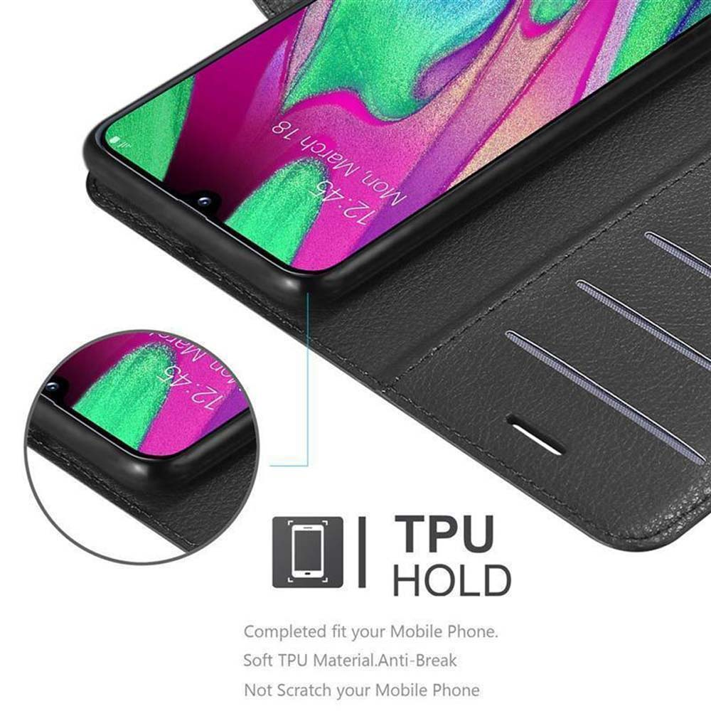 Schwarze Handyhülle mit Telefon. Text 'TPU HOLD' und 'Auto Wake/Sleep'.