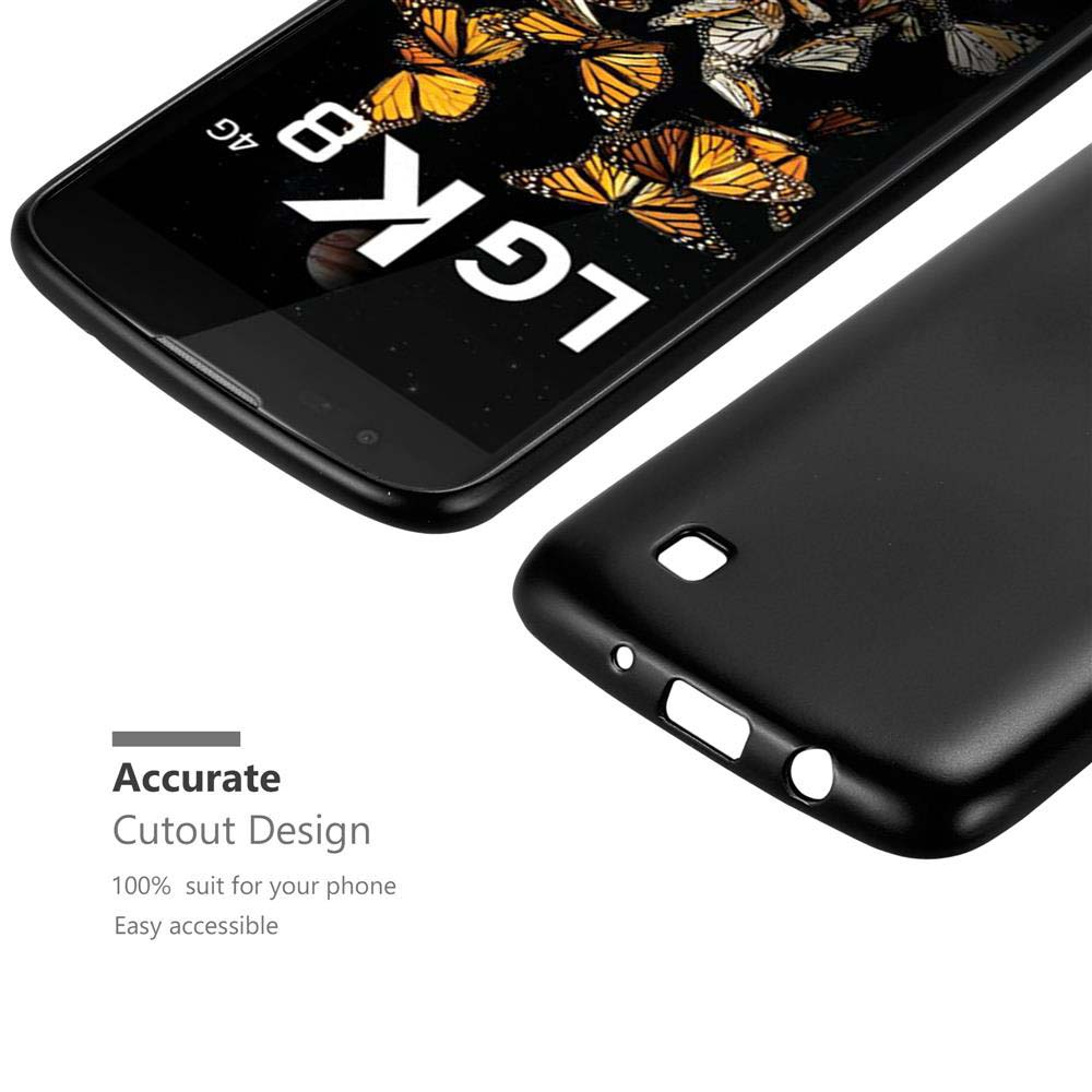 Telefono nero con custodia e testo sul design di ritaglio preciso.