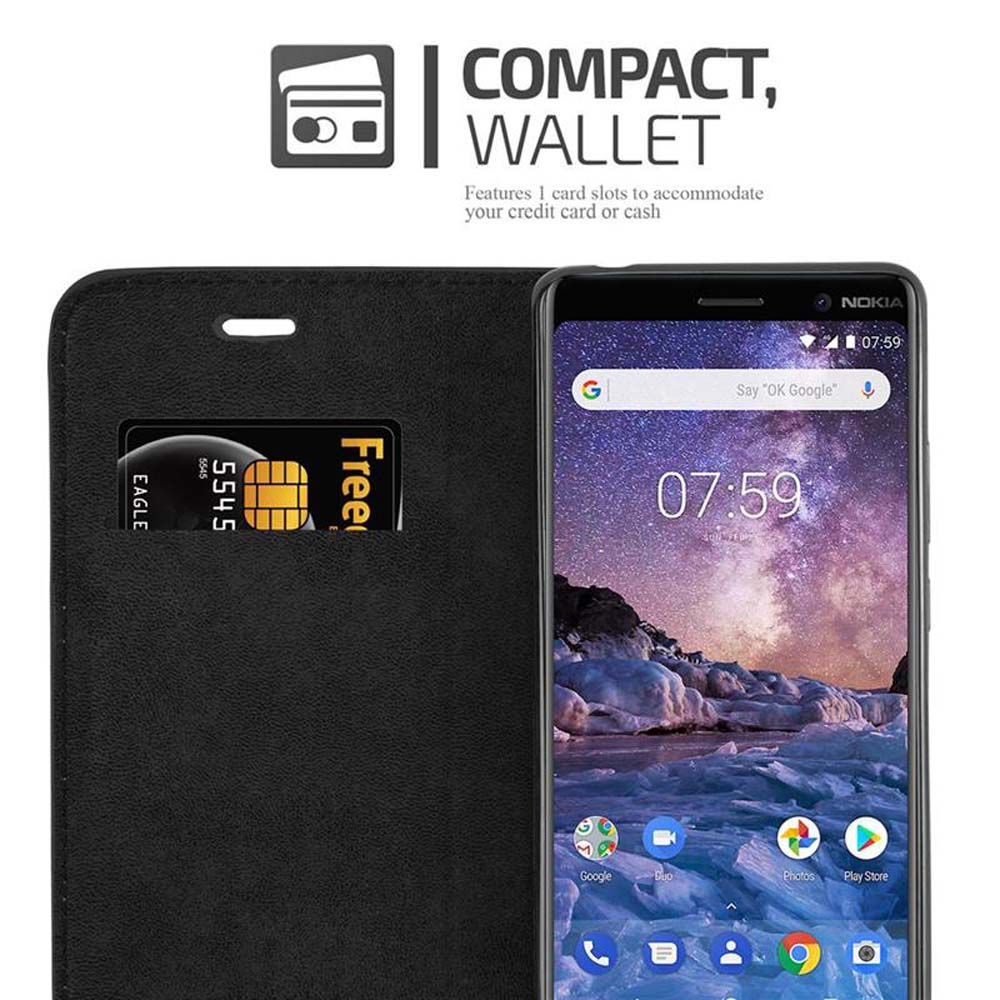 Schwarze Handyhülle mit Kartenfach, Kreditkarte und Telefon mit Benutzeroberfläche.