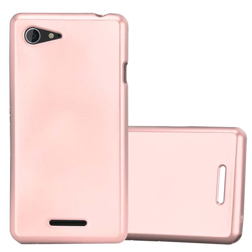 Funda de teléfono rosa, con una de pie, y la otra tumbada boca arriba.