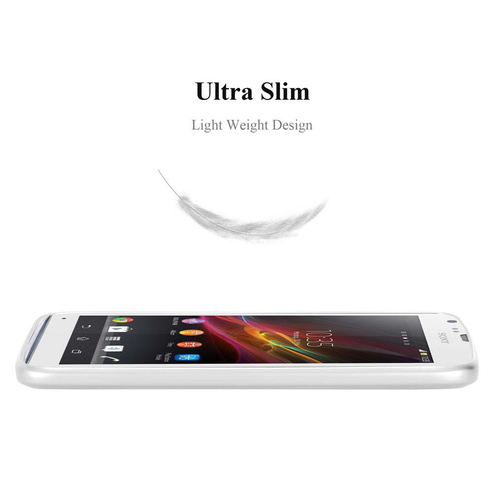 Teléfono blanco con pluma arriba, texto 'Ultra Slim - Light Weight Design'.