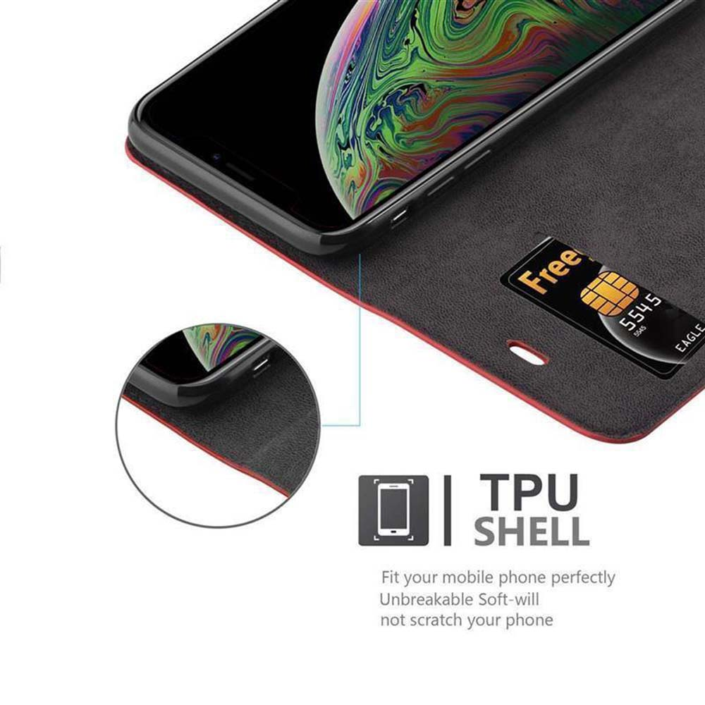 Custodia nera per telefono. iPhone in mostra. Scheda SIM gratuita. Testo: TPU Shell. Vestibilità perfetta, infrangibile.