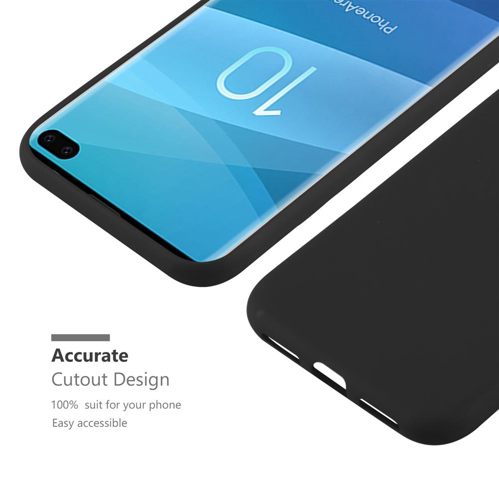 Eine schwarze Handyhülle mit einem Telefonbildschirm, der einen Telefonbildschirm zeigt. Der Text 'Accurate Cutout Design'.