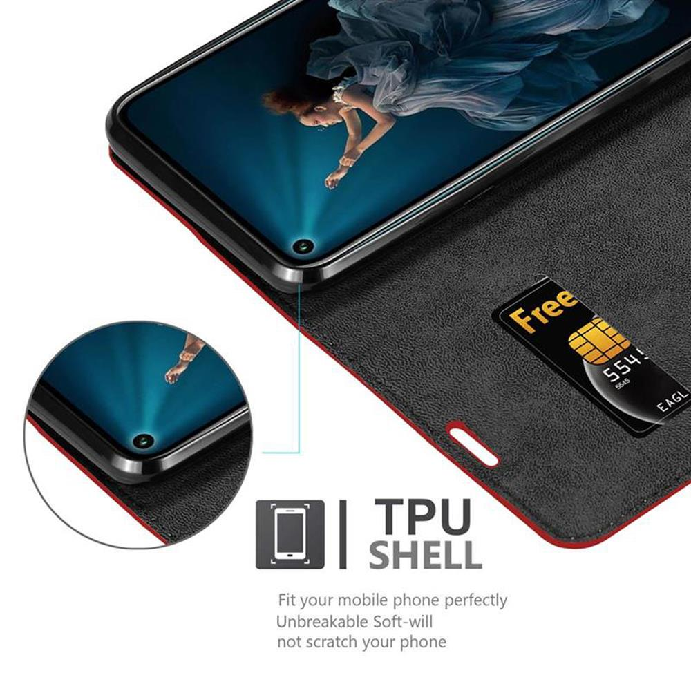 Custodia del telefono aperta con telefono dentro e carta. Testo: Guscio in TPU.