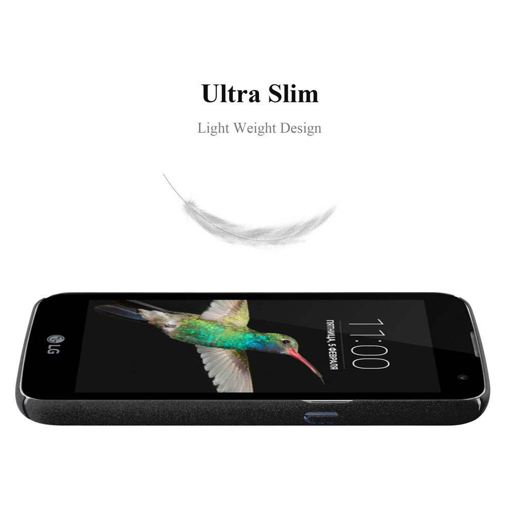 Un telefono nero con schermo colorato, il testo sopra dice Ultra Slim, design leggero.