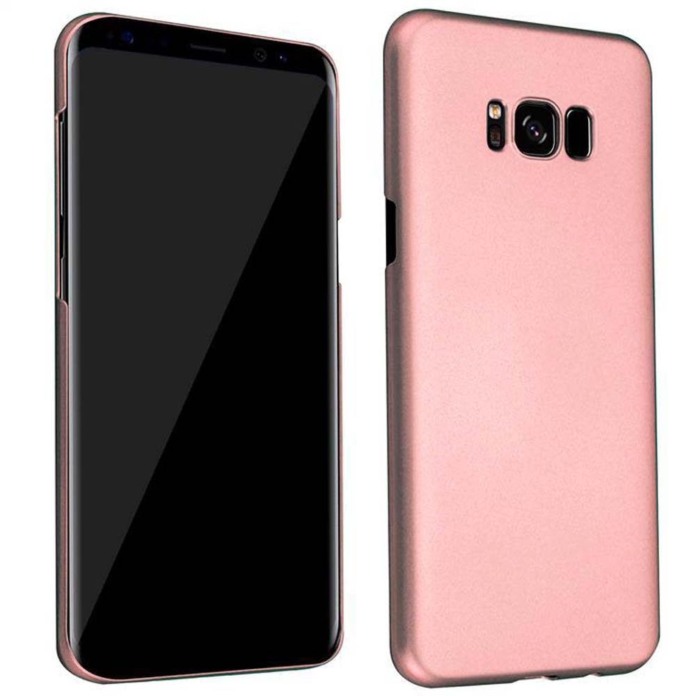 Custodia oro rosa per telefono, con telefono all'interno e custodia chiusa.