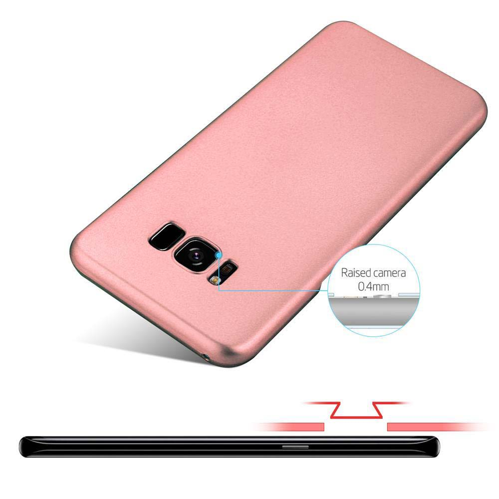 Una custodia per telefono rosa con un telefono all'interno, che mostra l'ingombro della fotocamera e la parte inferiore del telefono.