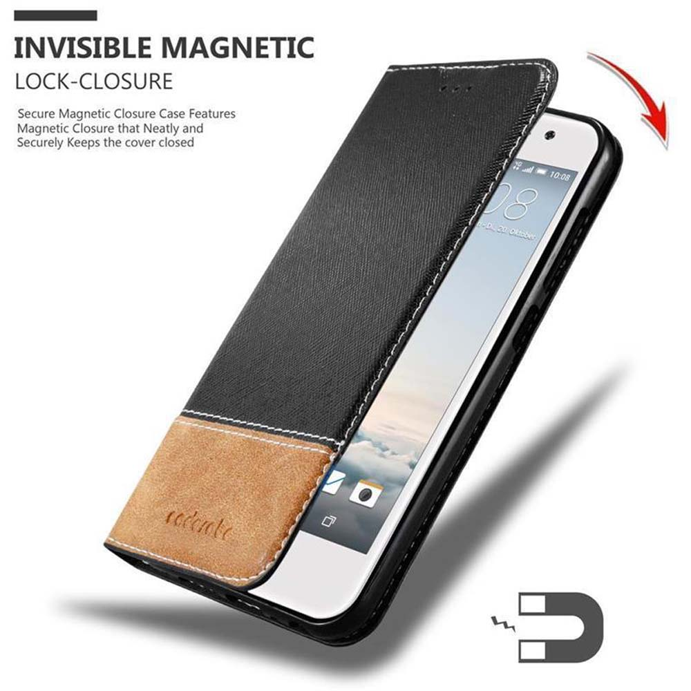 Handyhülle mit Magnetverschluss. Die Hülle ist offen und zeigt das Telefon im Inneren. Text: 'Invisible Magnetic'.