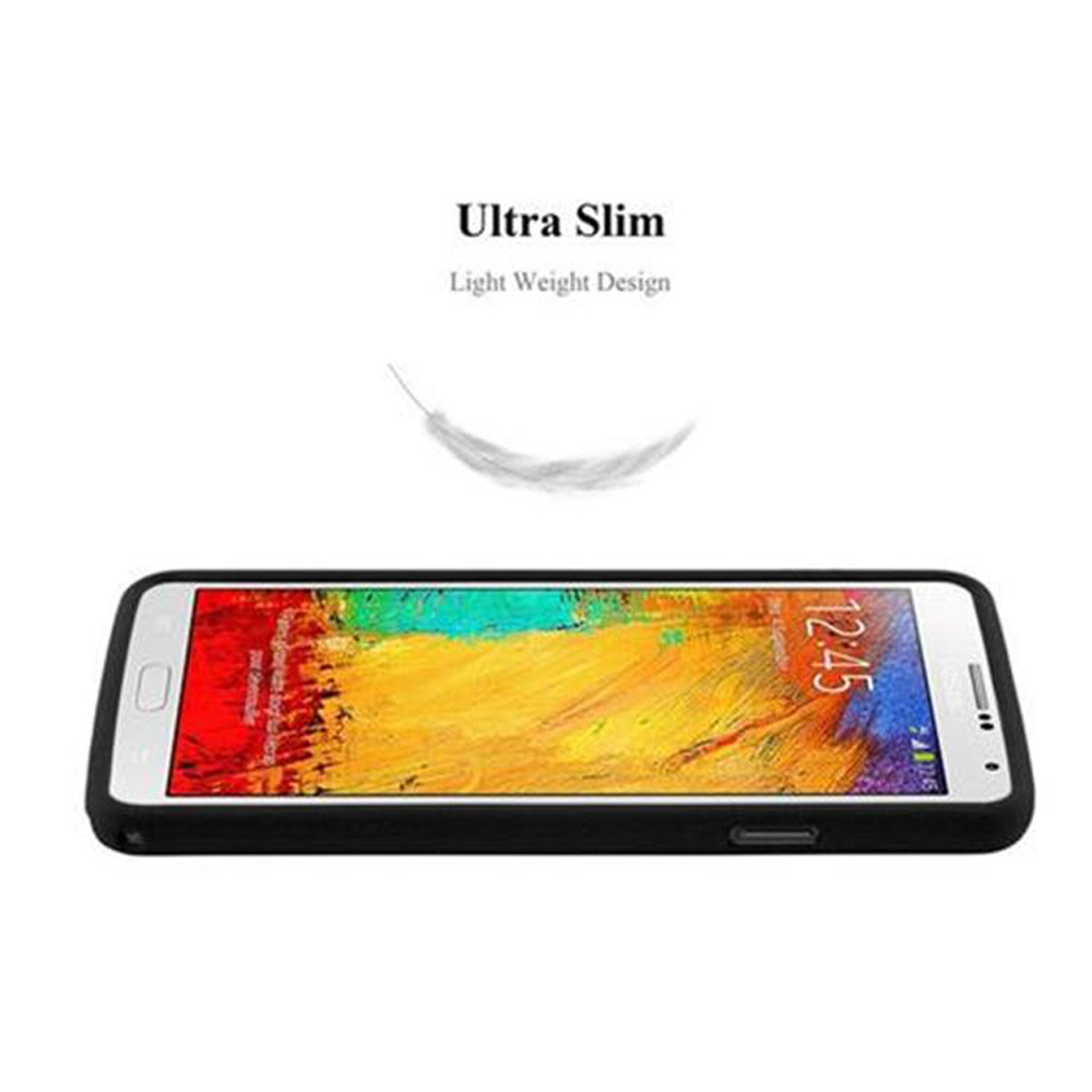 Telefono in una custodia, sfondo bianco. Il testo dice 'Ultra Slim - Light Weight Design'.