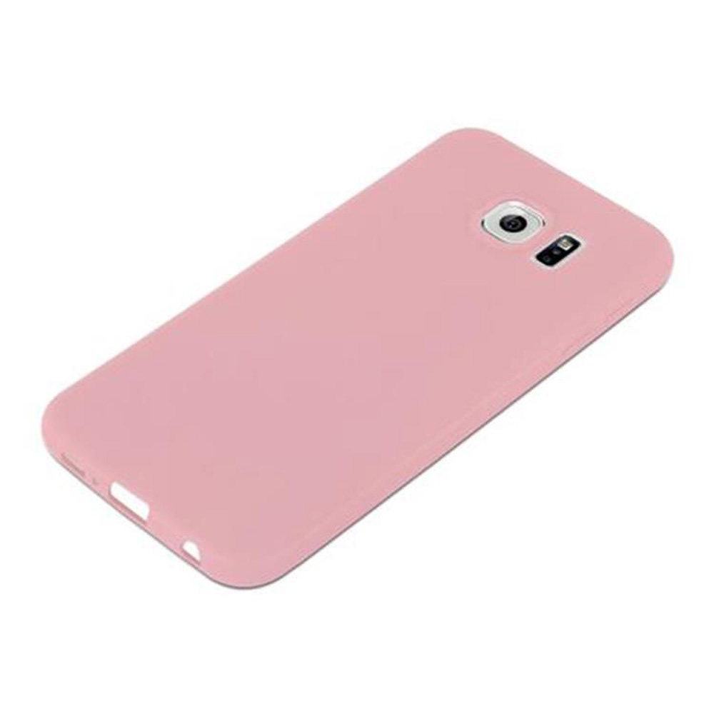 Custodia per telefono rosa. Retro di un telefono. La fotocamera e il flash sono visibili sul retro della custodia.