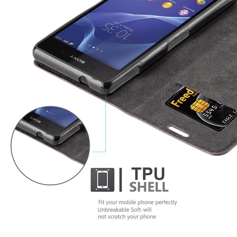 Teléfono en una funda con tarjeta SIM visible.